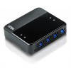 ATEN USB 3.0 hubb för 4 datorer, 4xUSB A hona, 4xUSB B hona, svart US434-AT