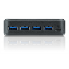 ATEN USB 3.0 hubb för 4 datorer, 4xUSB A hona, 4xUSB B hona, svart US434-AT