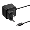 DELTACO Micro USB wall charger, 2,4 A, 1 m fixed cable, 12 W total USB-AC178