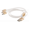 EPZI Multiladdare, USB-C, Lightning, Micro USB, USB-A, 1m, vit USB-MULTI10