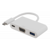 USB3.1 Type C to VGA+USB3.0+DP White