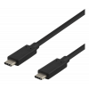 DELTACO USB-C-kabel, 0,25m, USB 3.1 Gen 2, 10 Gbps, 60W, svart USBC-1120