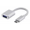DELTACO USB-C 3.1 Gen 1 till USB-A OTG adapter, alu, retail box,silver USBC-1276