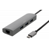 DELTACO USB-C Hub och Nätverksadapter, USB-C ha, RJ45 ho, 3xUSB-A 3.0 USBC-1294