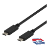 DELTACO USB-C till USB-C-kabel, 0,5m, 10Gbps, 100W 5A, USB 3.1 Gen 2, USBC-1401