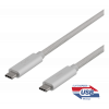 DELTACO USB-C SuperSpeed-kabel, 1m, USB 3.1 Gen 1, 10 Gbps, 100W, silv USBC-1417M