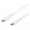 DELTACO USB-C till USB-C-kabel, 1m, USB-IF certifierad, 5Gbit/s, vit USBC-1502