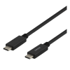 DELTACO USB 2.0 USB-C till USB-C-kabel, 2 m, USB-IF, 480 Mbit/s, svart USBC-2002M