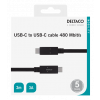 DELTACO USB 2.0 USB-C till USB-C-kabel, 2 m, USB-IF, 480 Mbit/s, svart USBC-2002M