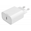 DELTACO USB-C wall charger, 1x USB-C PD 20 W, PPS 25 W, white USBC-AC147