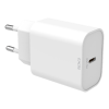 DELTACO USB-C wall charger, 1x USB-C PD 20 W, PPS 25 W, white USBC-AC147