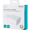 DELTACO USB-C wall charger, 1x USB-C PD 20 W, PPS 25 W, white USBC-AC147