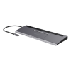 DELTACO USB-C docking station VGA/DP/HDMI/SD/RJ45/3.5, PD 3.0, sp.grey USBC-DOCK2