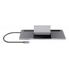DELTACO USB-C docking station VGA/DP/HDMI/SD/RJ45/3.5, PD 3.0, sp.grey USBC-DOCK2