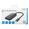 DELTACO USB-C - DP adapter, USB-C ha, DP ho, 7680x4320 30Hz, svart USBC-DP8K