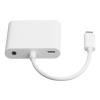 DELTACO USB-C dockningsstation, HDMI/VGA/USB-C, 100W USB-C PD 3.0, vit USBC-HDMI16