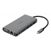 DELTACO USB-C dockningsstation HDMI/VGA/2xUSB-A PD 3.0 spc grey USBC-HDMI18