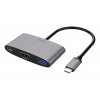 DELTACO USB-C till HDMI/USB A adapter, 4K 60Hz, USB-C PD 3.0 100W, vit USBC-HDMI22