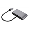 DELTACO USB-C till HDMI/USB A adapter, 4K 60Hz, USB-C PD 3.0 100W, vit USBC-HDMI22