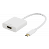 DELTACO USB-C till HDMI adapter, 4096x2160 30Hz, vit USBC-HDMI7