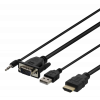 VGA - HDMI och ljudkabel FHD, drivs via USB, 2m VGA-HDMI17