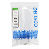DELTACO oskärmat vägguttag, utanpåliggande UTP 1xRJ45, Cat6, vit VR-217