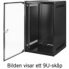 TOTEN, 10" väggskåp, 6U, 280x310, glasdörr, omonterad, svart