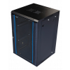 TOTEN System Z, 19” väggskåp, 18U, 600x600, glasdörr, svart ZS66186001