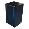 TOTEN System Z, 19” väggskåp, 22U, 600x600, glasdörr, svart ZS66226001