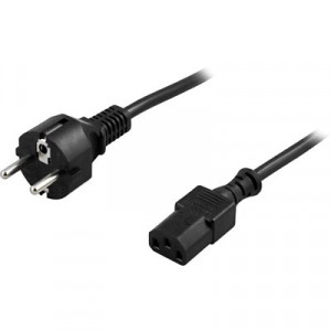 Strömkabel 3-pin (5m) rak CEE7/7 - rak IEC C13