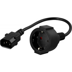 Strömkabel IEC C14 ha - CEE 7/4 (Schuko) ho 0.2m