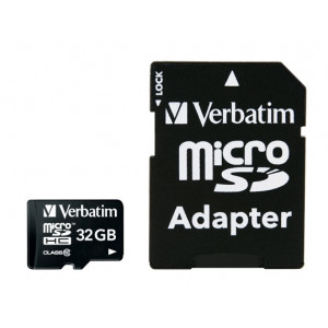microSD - 32GB Verbatim + Adapter