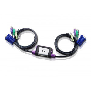 KVM-Switch 2-port PS2 med kablar - Aten.