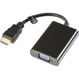 Adapter HDMI -> VGA inkl ljud, extern strömmatning