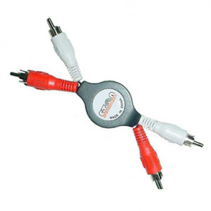 Kabel 2xRCA ha - 2xRCA ha (1.5m) med sladdvinda.