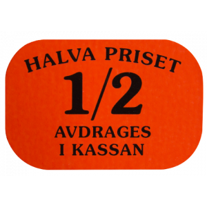 36x24 mm, ½ priset, röd fluor