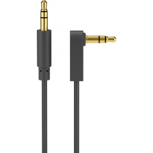 Ljudkabel 3.5mm - 3.5mm (ha-ha) 1m GOLD vinklad