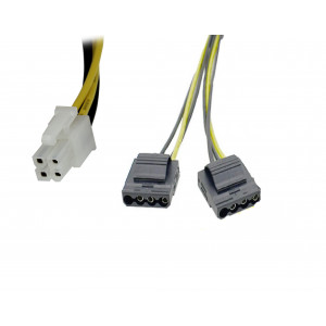Modulär PSU strömkabel 4 pin - 2 x Molex