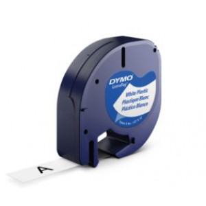 Dymo Märkband LetraTAG 12mm x 4m Vit Märktejp S0721660 Plast Märkband 91221