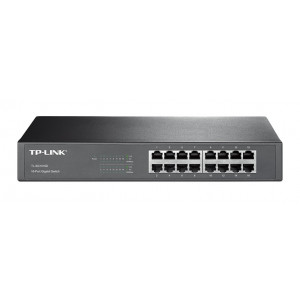 Nätverksswitch TP-Link 16-port Gigabit Desktop-Rackmount Switch- 16 10-100-1000M RJ45 ports- 13-inch steel case