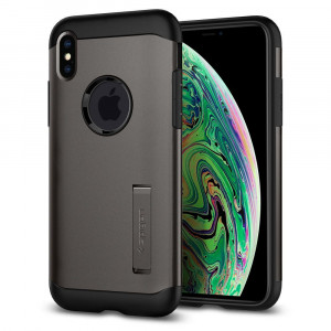 Skal iPhone XS MAX - Spigen Slim Armor Gunmetal