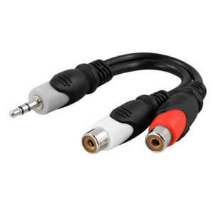 Adapter Y Audio 1x3,5''-ha -> 2xRCA''-ho