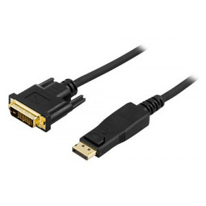 Kbl DisplayPort ha-DVI-D ha Single Link Svart 2m