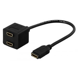 HDMI-adapter, HDMI 19-pin1xHDMI ho till 2xHDMI ho