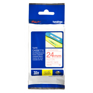 Brother TZE252 Tejp RödText, Vit botten, 24mm