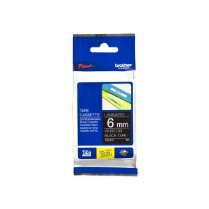 Brother TZE315 Tejp Vit Text- Sv- botten- 6mm