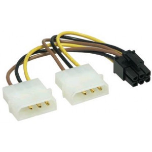 PCI-E adapter 6-pin - 4-pin Molex x 2 ho-ha 15cm