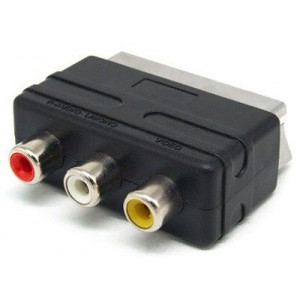 Scart - RCA x 3 (hane - hona) Adapter