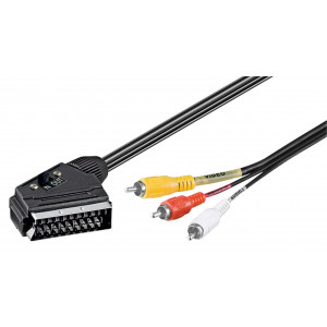 SCART - RCA x 3 Composite Audio Video, In/Ut, 2m