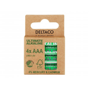Batteri AAA (LR3) 4-pack - Deltaco Ultimate Alkaline